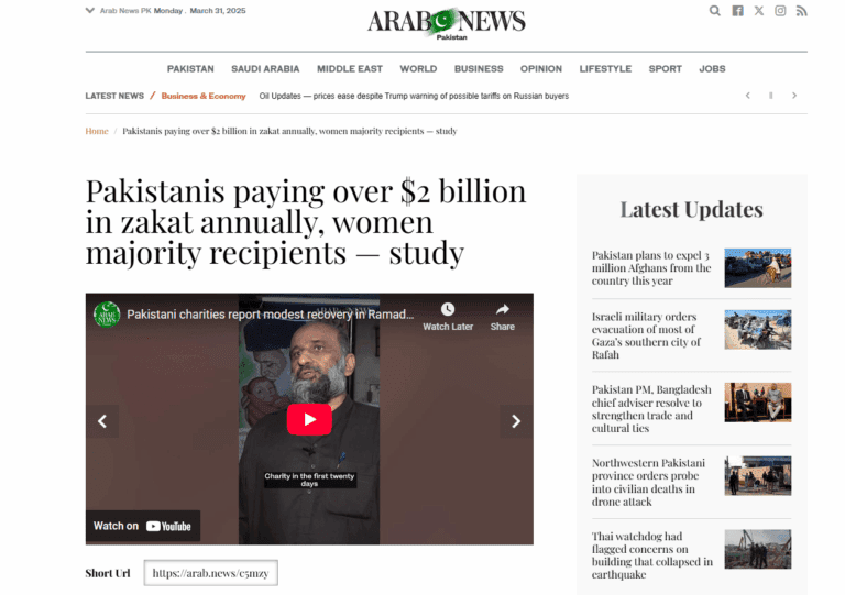ICTD study on zakat garners media attention as Ramadan concludes