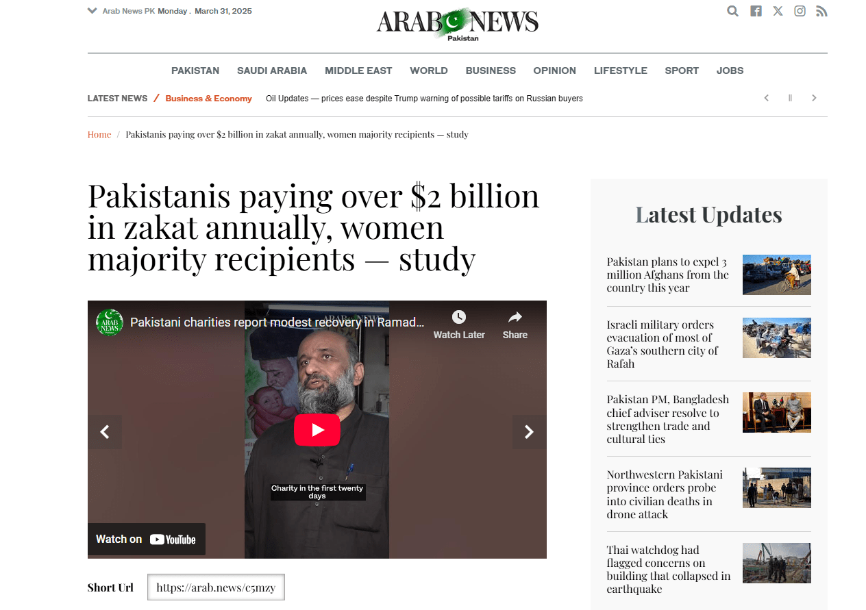ICTD study on zakat garners media attention as Ramadan concludes