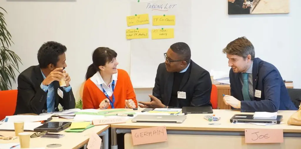 ATI post-2020 Task Force members at a workshop table in Brussels