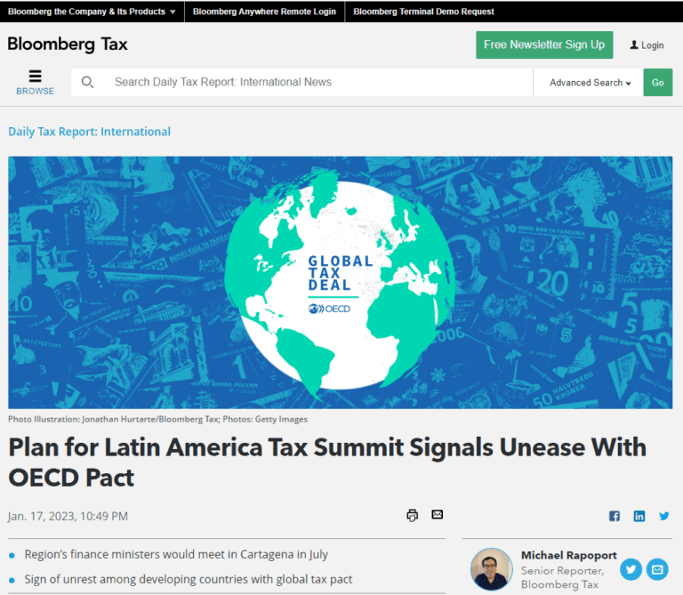 ICTD mentioned in Bloomberg Tax news