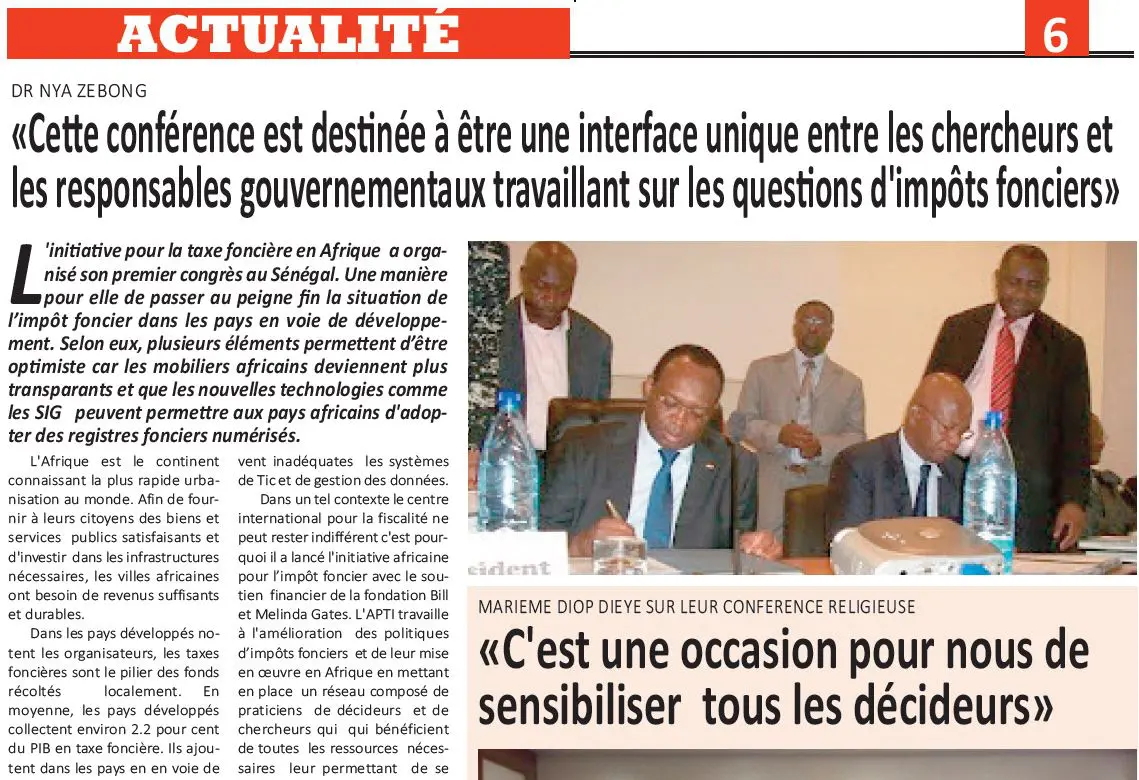 La conférence de l'APTI couverte par L'évidence quotidien au Sénégal
