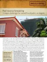 Angola Brief: Poor Revenue Forecasting A Major Challenge for Sound Fiscal Policy in Angola