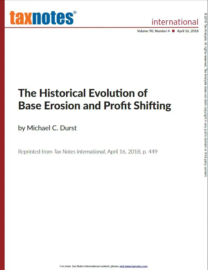 Chapter 3: The Historical Evolution of Base Erosion and Profit Shifting