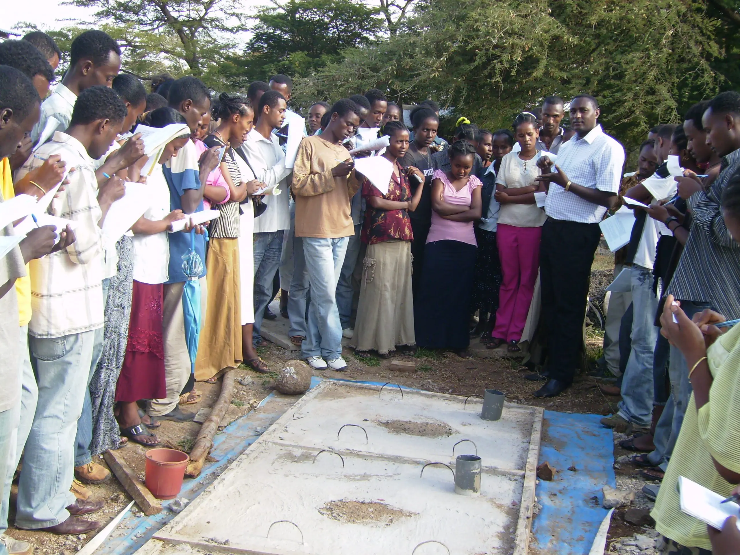 Fossa alterna slab construction Arba Minch, Ethiopia
