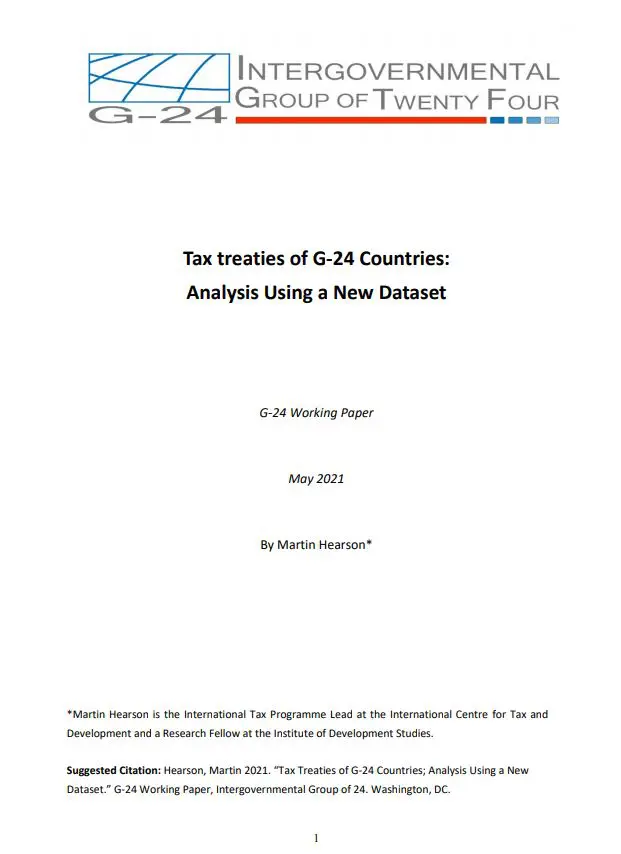 Tax Treaties of G-24 Countries: Analysis Using a New Dataset
