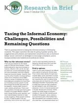 Taxing the Informal Economy: Challenges, Possibilities and Remaining Questions