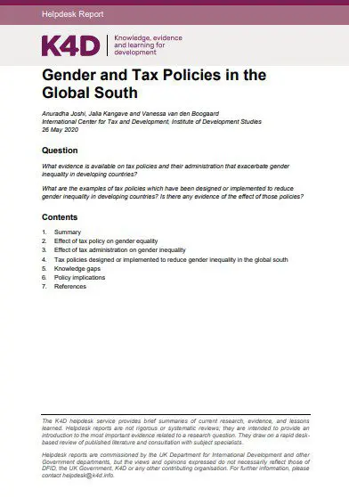 Genre et politiques fiscales dans les pays du Sud