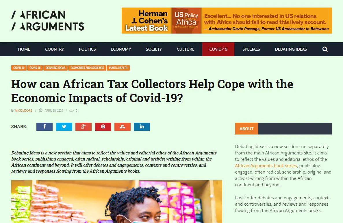 Un blog de Mick Moore republié par African Arguments et AllAfrica