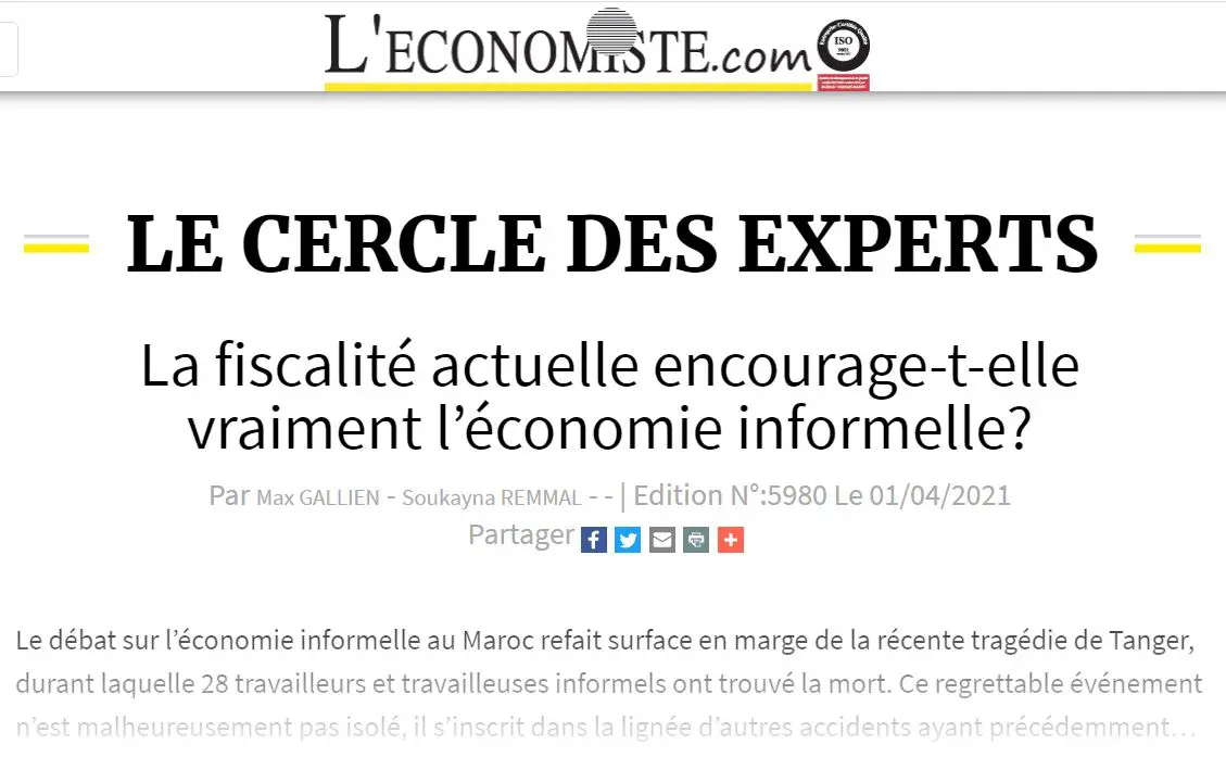 ICTD researchers co-author article in L'Economiste