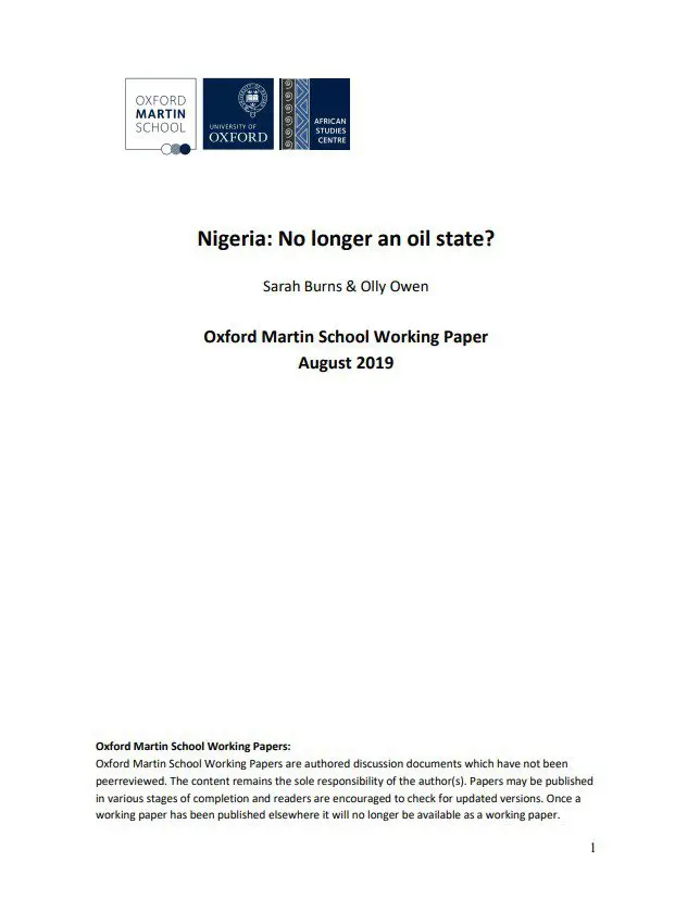 Nigeria: No longer an oil state?