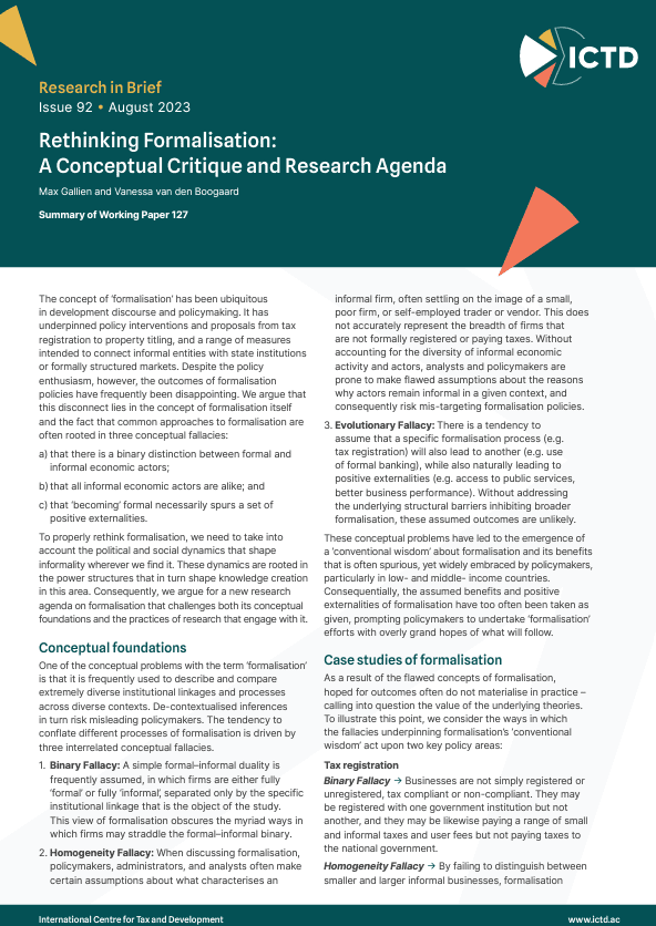 Rethinking Formalisation: A Conceptual Critique and Research Agenda