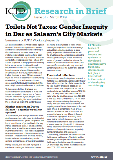 Toilets Not Taxes: Gender Inequity in Dar es Salaam's City Markets