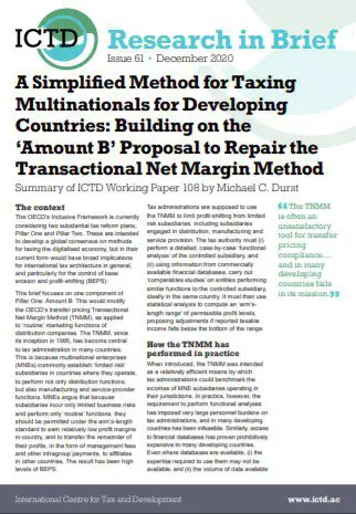 A Simplified Method for Taxing Multinationals for Developing Countries: Building on the 'Amount B' Proposal to Repair the