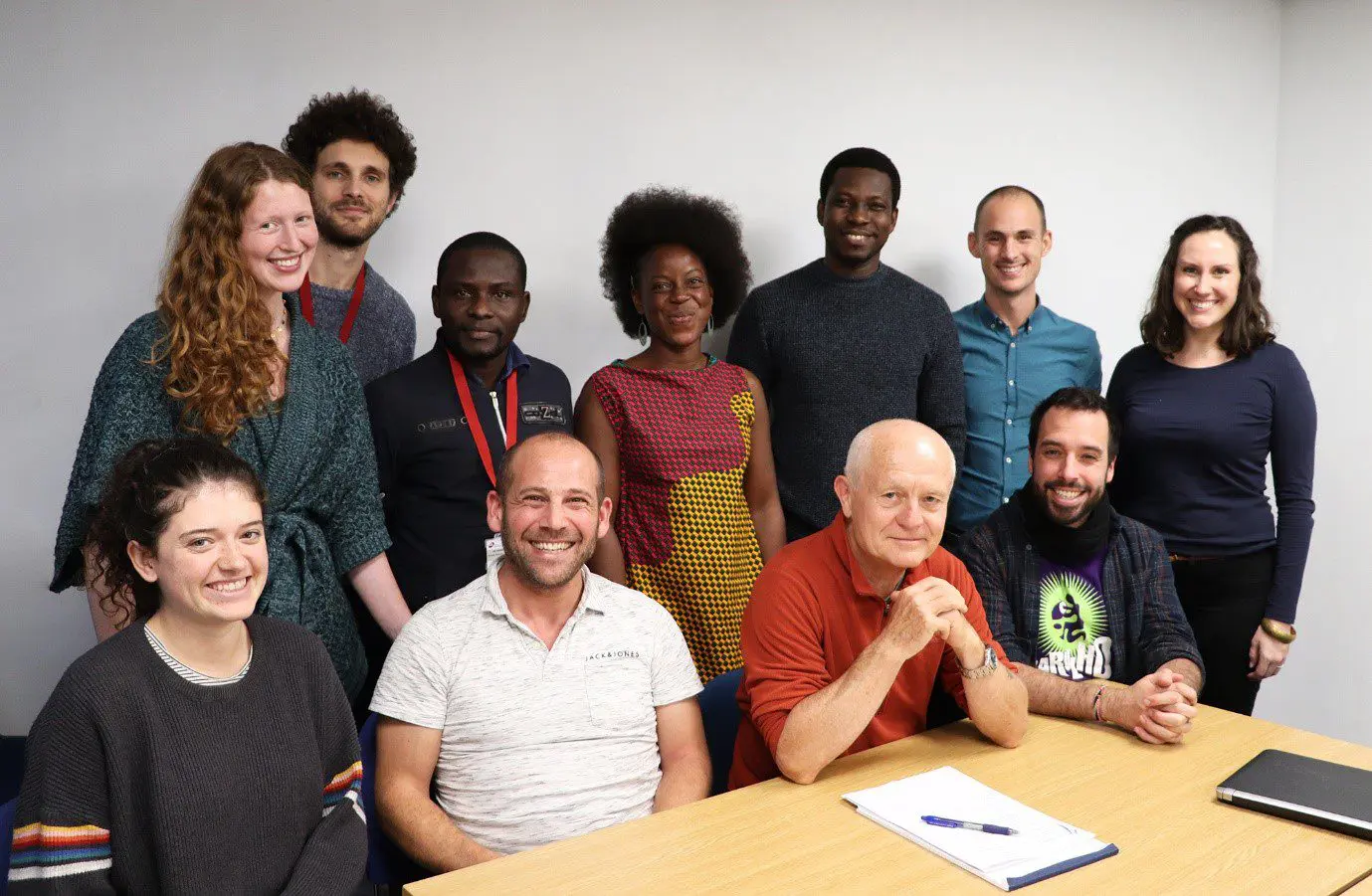 Ronald Waiswa and Michael Falade with ICTD colleagues at IDS