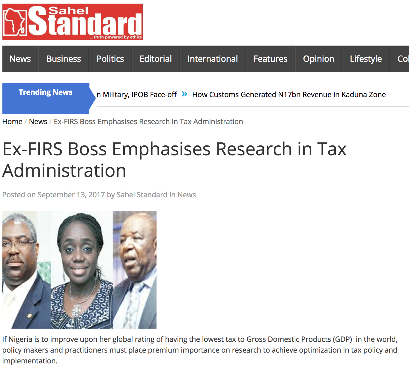 Media Coverage of the Nigerian Tax Research Network Launch