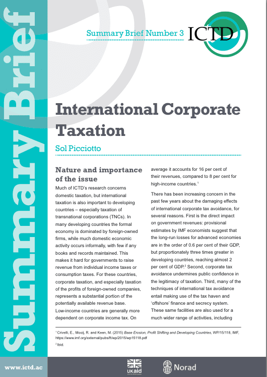 International Corporate Taxation