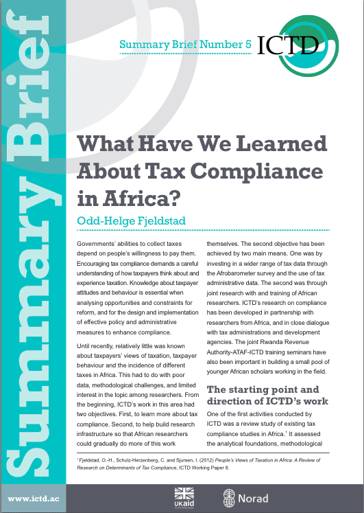 What Have We Learned About Tax Compliance in Africa?