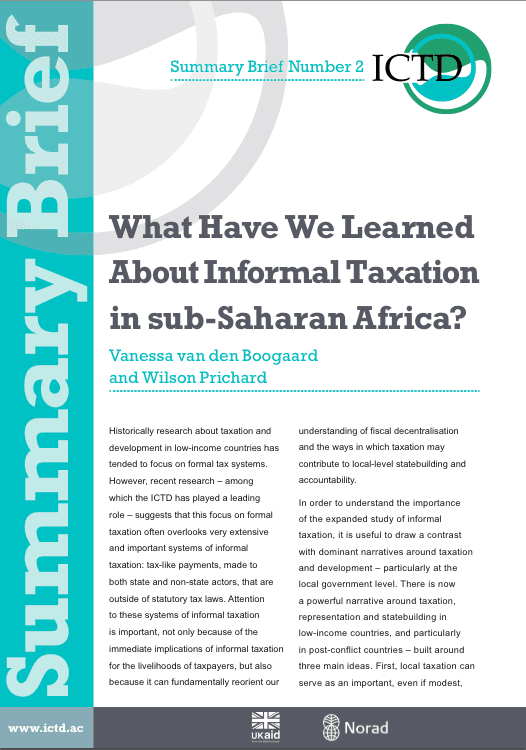 What Have We Learned About Informal Taxation in sub-Saharan Africa?