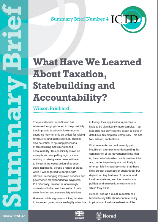 What Have We Learned About Taxation, Statebuilding and Accountability?