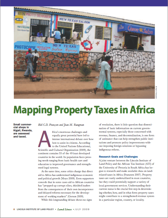 Mapping Property Taxes in Africa
