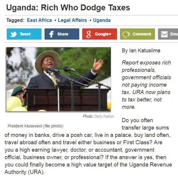 The Independent – Ouganda : les riches qui échappent à l'impôt