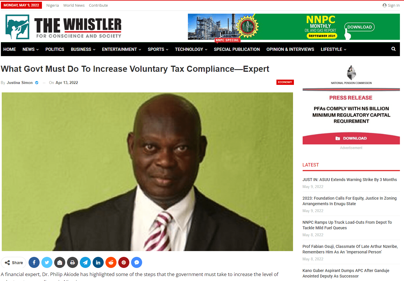 Les recherches de l’ICTD citées par un expert financier nigérian dans The Whistler