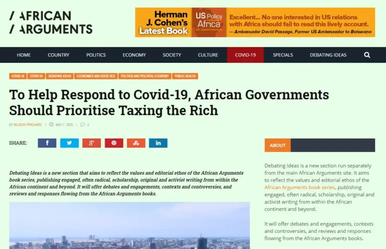 Wilson Prichard blog republished to African Arguments and AllAfrica