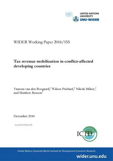Tax revenue mobilization in conflict-affected developing countries