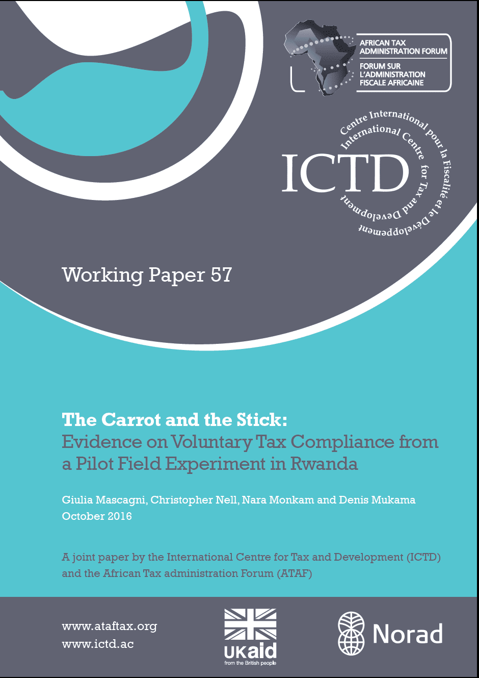 The Carrot and the Stick: Evidence on Voluntary Tax Compliance from a Pilot Field Experiment in Rwanda