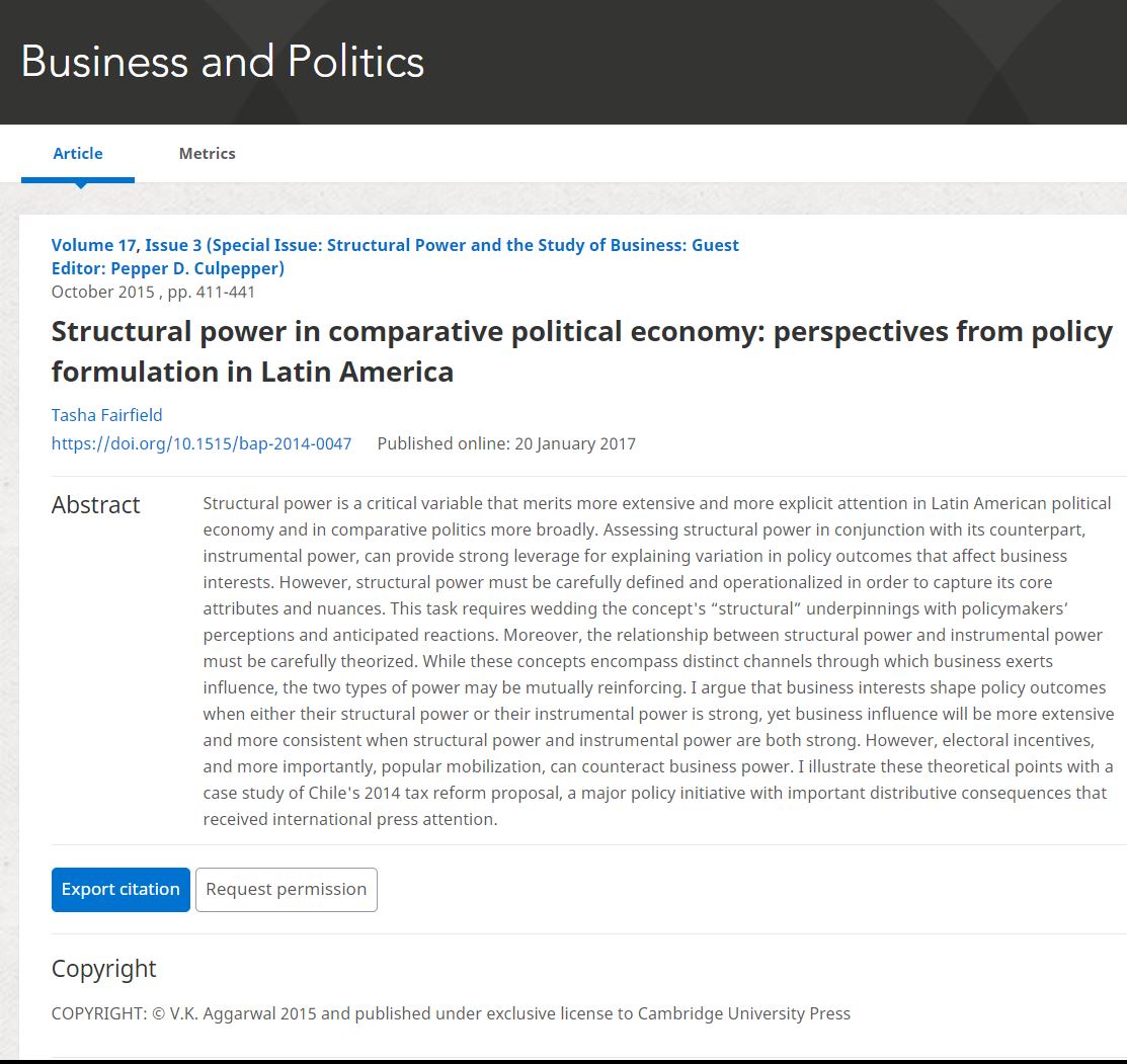 Structural Power In Comparative Political Economy Perspectives From Policy Formulation In Latin America Ictd