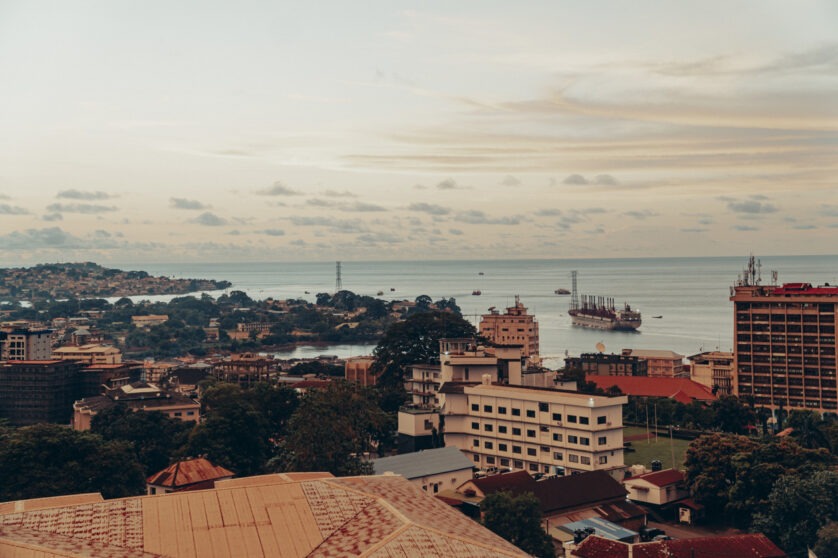 Zoomed out photo of Freetown in Sierra Leone