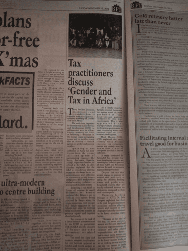 Business and Financial Times: Tax Practitioners Discuss Gender and Tax in Africa