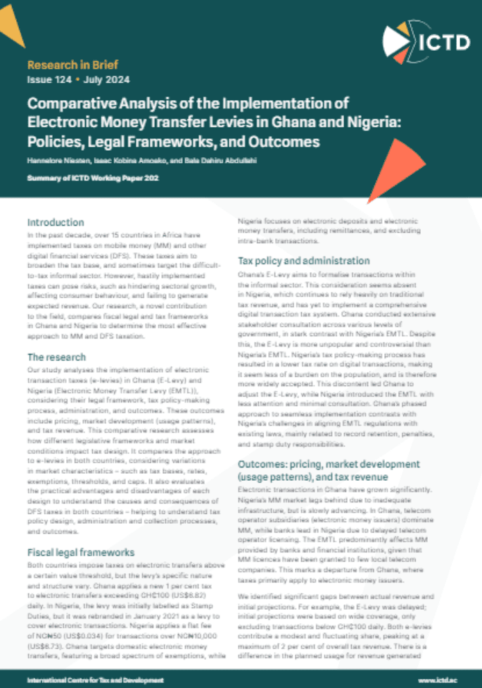 Comparative Analysis of the Implementation of Electronic Money Transfer Levies in Ghana and Nigeria: Policies, Legal