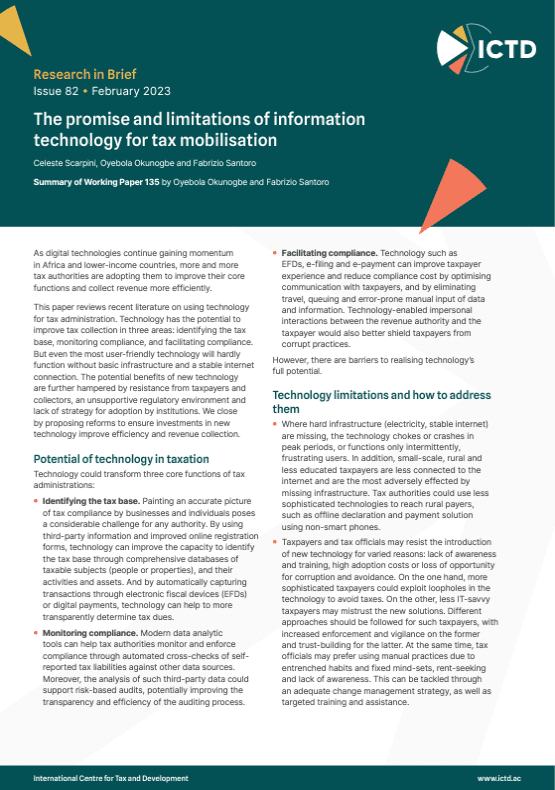 The Promise and Limitations of Information Technology for Tax Mobilisation